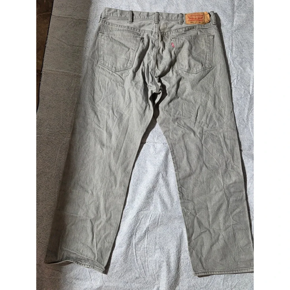Levis 501 Original Fit‎ Grey Denim Jeans Mens 38x30 Straight Leg Button Fly